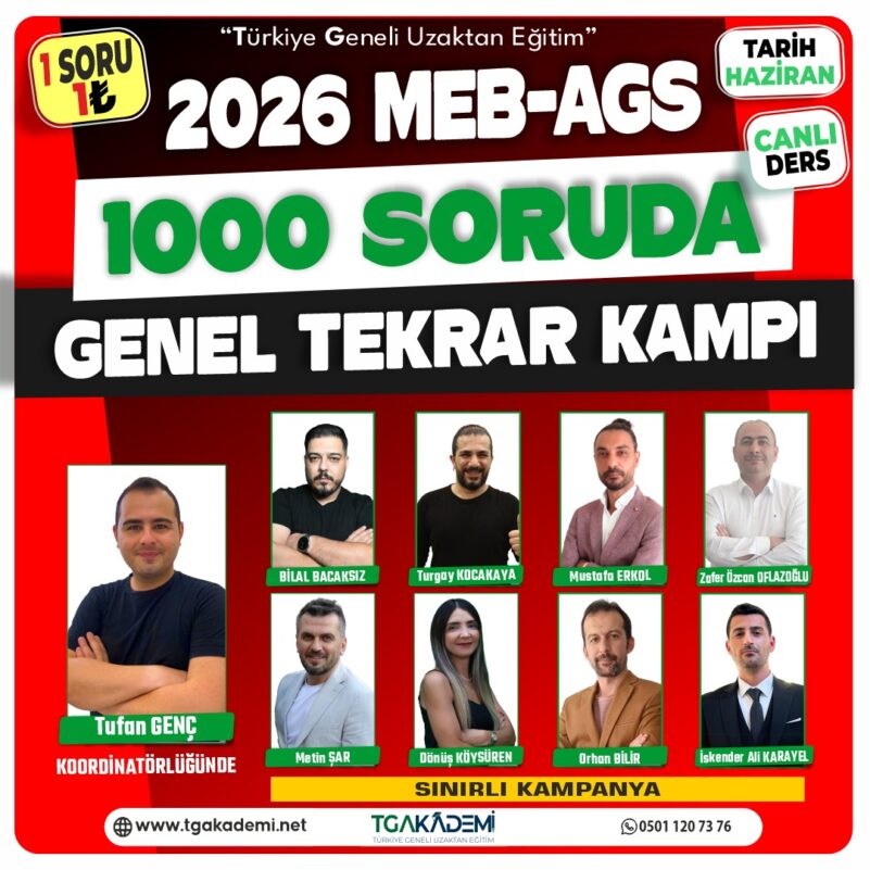 2026 MEB-AGS Yıl Sonu Genel Tekrar Kampı