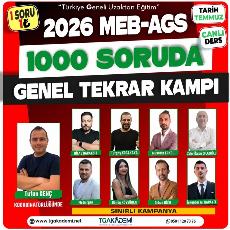 2026 MEB-AGS Yıl Sonu Genel Tekrar Kampı