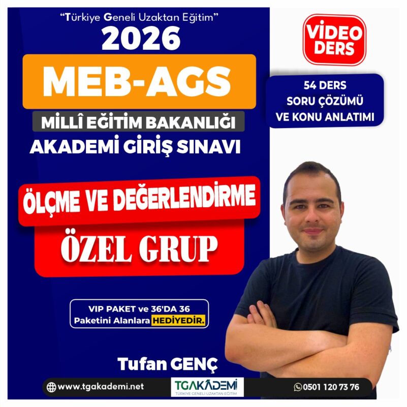 2026 MEB-AGS Tufan Genç ile Ölçme ve Değerlendirme Özel Grup